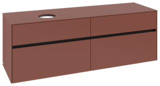 V&B Waschtischunterschrank Collaro 160x54,8x50cm, WT l, LED 12W, wine red