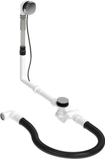 Duravit Ab- u. Überlaufgarn. Quadroval Zug 65cm, d 5,2cm, m flex Abl-Schl., chr