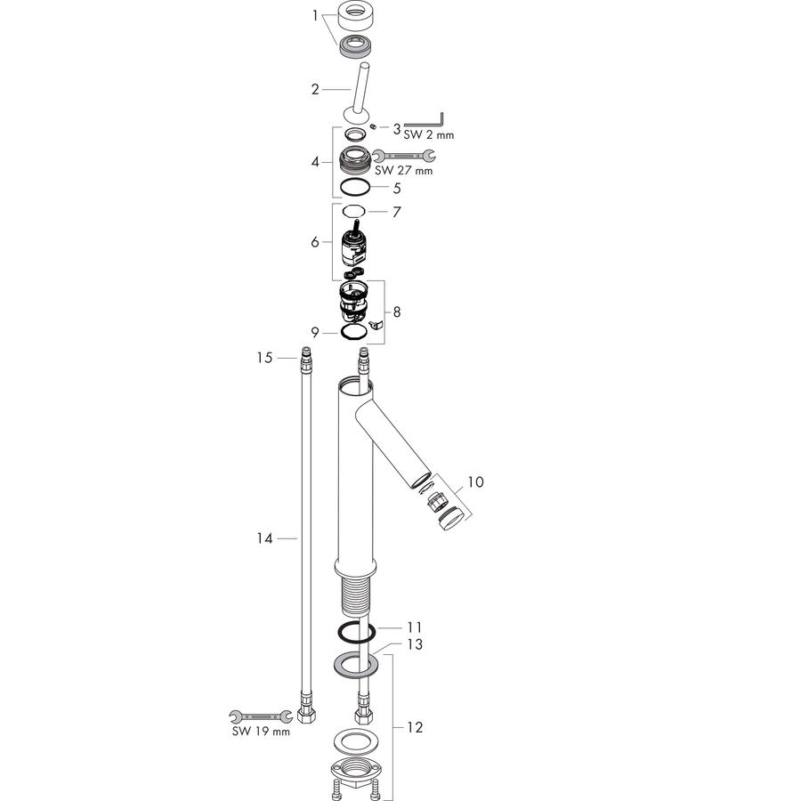 Artikelbild 9 des Artikels „hansgrohe WT-EHM 250 Axor Starck A 112mm, m Pin-Griff, unver Abl., b bron brushed bronze“