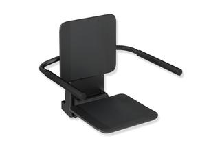 HEWI Klappsitz System 900 ES pulverbes sw ma, Kunstst. ma schwarz