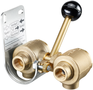 Oventrop Doppelumschaltarmatur G 3/8 (6 x), in KH-Ausführung, Messing