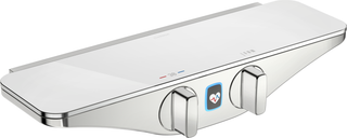 Hansa Br.THM HANSAEMOTION Wellfit AP, Batteriebetr., Glas, chrom/weiss