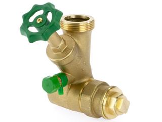 Bender End-Abzweig-T-Ventil 4000 seit. Zug. 1", Obert. 1", re/li, Messing
