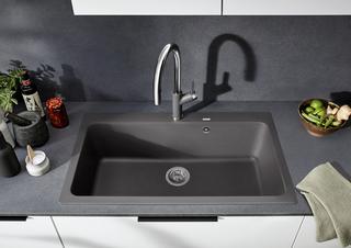 Blanco Becken NAYA XL 9 SILGRANIT 86x51cm, softweiß, o. Abl-Fernbed.