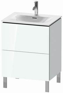 DU WTU L-Cube boden.,704x620x481mm 2Auszüge, weiß hgl. ES Ahorn