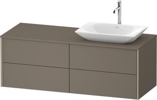DU Konsolen-WTU wh. XViu 1400x509x550mm 4SK, TA re., flan. Grey sdm, ES Ah re