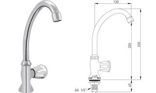 ASW Standventil DN 15 schw, k, HU-A. MS vc, 3-St. Me vc