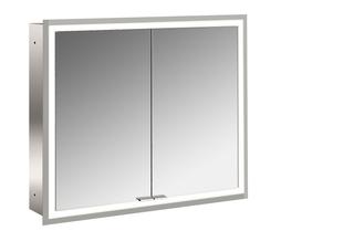 EMCO Unterputz-Lichtspiegelschrank prime 800x700mm, m Lichtp., 2-trg., alu/weiß