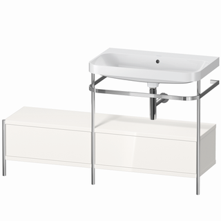 DU MWT m.Metallkons.HD2+,1+1SK li,o.HL 850x1400x490mm, bs. Weiß hgl ES Nussb re
