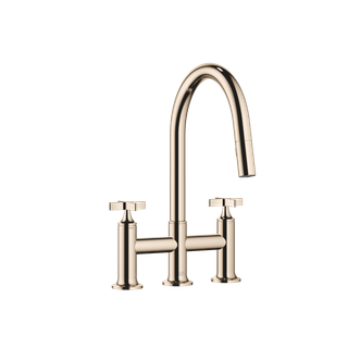 Dornbracht Dreiloch-Brückenarmatur VAIA Pull-d m Brausefkt., Ausl. 240mm, champ.