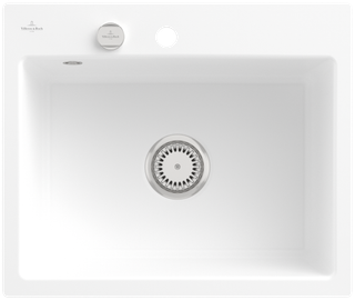 V&B bündige Spüle Subway 60 S Flat m Abl.garn, Exzenter, stone white