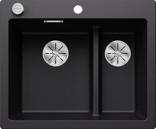 BLANCO PLEON 6 Split SILGRANIT schwarz mit Ablauffernbed.