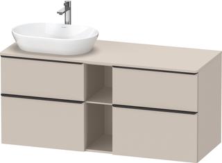 Duravit Waschtisch-Unterschrank D-Neo 140x55cm, 2 SBK, 2 A, B L, sw/Taup ma