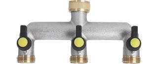ASW Dreiwege-Verteilerstück IG 3/4" a. 3 AG 3/4", Messing vernickelt