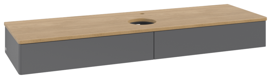 Artikelbild 1 des Artikels „V&B WT-Unterschrank o. F-Struktur Antao 160x50cm, HL, WBP hon. Oa, A m Lac Waschbeckenplattenfarbe honey oak | anthracite matt lacquer“