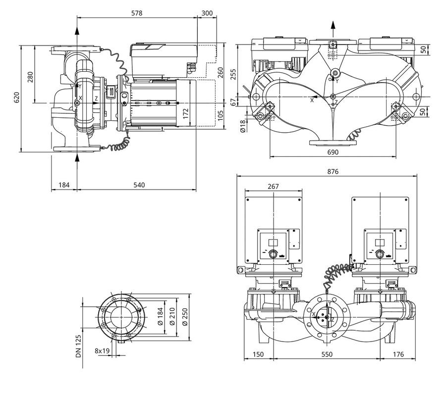 Artikelbild 5 des Artikels „Wilo Trockenläufer-Hocheffizienz-Doppel Yonos GIGA2.0-D 125/1-9/3,0-R1-S1,DN125 “