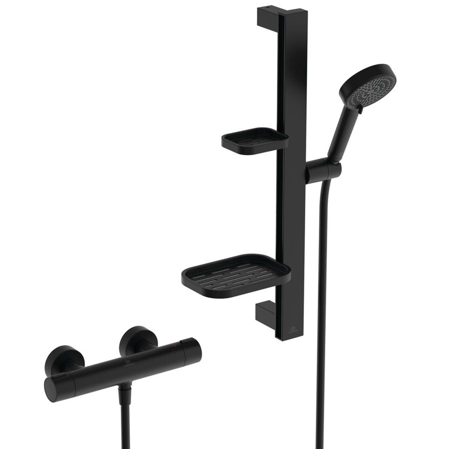 Artikelbild 1 des Artikels „IS Brausekombination Ceratherm Alu+ m THM, BrSt 60cm, 2F-HBR, 8 l/min, si bl silk black“