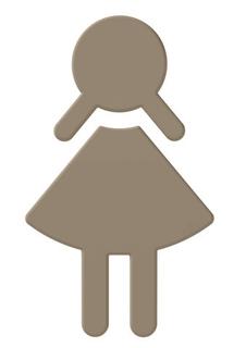 HEWI Symbol Frau 801 90x151x3mm, selbstklebend, sand