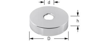 STEDO Design-Gewinderosette d 27mm, H 15mm, D 80mm, 3/4", MS verchr.