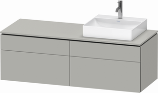 DU Konsolen-WTU wh L-Cube 550x1400x482mm Betongrau Matt 2 AZ 2 SK ES Nussb li