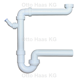 HAAS Kugelgelenkraumsparsiphon 1 1/4 Zoll, DN 50 mit 1 Geräteanschluss