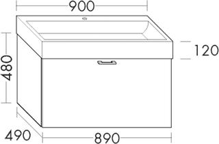 Burgbad Waschtischunterschrank Diago 89x48x48cm, Hellrot Ultramatt, 1 Auszug