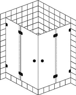 FORMAT Design 3.0 Glas-Eckeinst., HS RL bis 100x200cm, chrom, Kristallglas hell