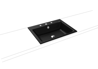 Kaldewei Einbau-Waschtisch PURO 3151 60x46cm, 3 Hahnl., P-E, cool grey90