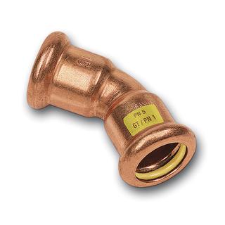 Sanha Bogen Press Gas 10041 16, 45Gr, beids. Innenpressende, Kupfer