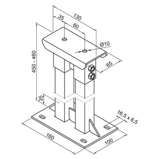 Zehnder Fußkonsole FMORV HD45-3 z Bo-mont, m va Bo.abs. m 460mm, SF