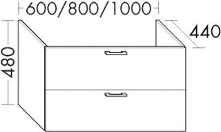 Burgbad Waschtischunterschrank Diago 80x48x44cm, we Ultram., 1 Lade/1 Auszug