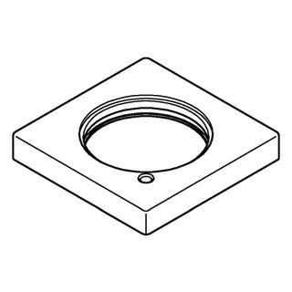 GROHE Rosette 48421 eckig für WT-Batterien ohne Zugstange supersteel