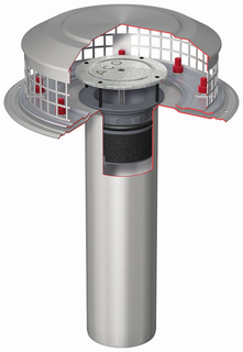 ACO Flachdachablauf Spin V2A DN70/90 Grad/1-tlg/Kiesf. V2A