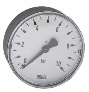 SYR Manometer G 1/4, 0-10 b, m waagerechtem Anschluss
