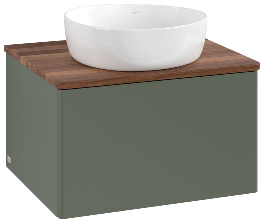 Artikelbild 2 des Artikels „V&B WTU o. F-Struktur -Beleuchtung Antao 60x36x50cm, WBP w. wal, lea gre. m Lac Waschbeckenplattenfarbe warm walnut | leaf green matt lacquer“