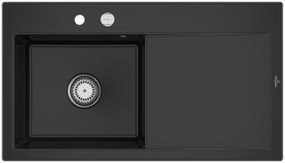 V&B Spüle Subway Style 50 li, m Abl.garn, Exzenter, pure black