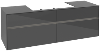 V&B Waschtischunterschrank Collaro 160x54,8x50cm, WT mi, LED 12W, glo Gr