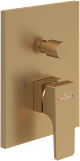 V&B Fertigmontageset Architectura Square UP-EHM-Wanne, Wandmontage, brushed gold
