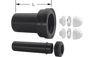 STEDO Wand-WC-Anschluss-Set DN 90/Länge 180mm, PP schwarz