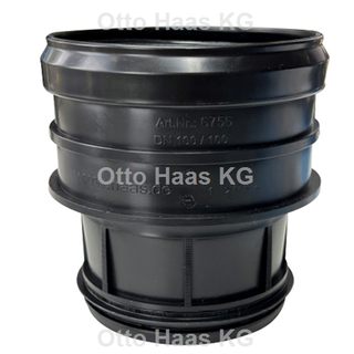 HAAS Steckmuffe 110/110 passend für PE-Rohre, DIBt-Nr. Z-42.1-598