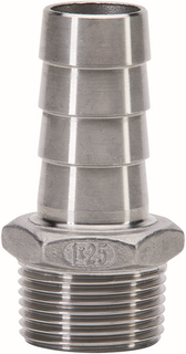 gebog316 Edelstahl-Gewindefitting 315 - 6-kant Schlauchtülle 3/4" x 20 mm