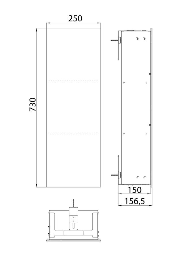 Artikelbild 4 des Artikels „EMCO Unterputz-Schrankmodul Asis pure 730mm, 1 Tür, Türan. li, Glasfr., we. ma weiß matt“