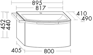 Burgbad Ker. WT-Unterschrank-Set YSO 89,5x45,2x49cm, 1 A, 1 HTH c, lack. hgl