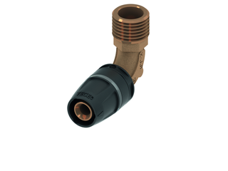TECE Winkelübergangsnippel TECElogo Push 25mmxR 1, Rotguss/Siliziumbronze