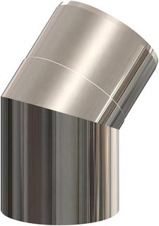 ATEC Bogen PolyClassic +Iron/White 45Grad, DN 60/100, PP, Edelstahl blank