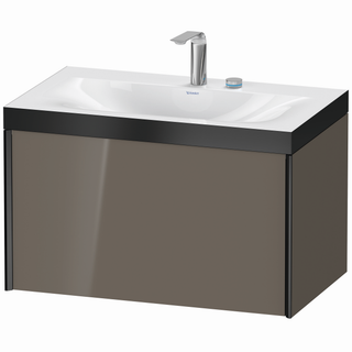 DU WTU m.Viu XViu,1 AZ,503x800x480mm 2Hl schw. matt/flan.grey hgl Ra. P ES Nussb