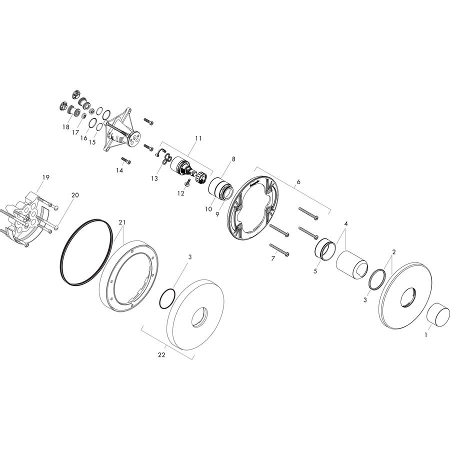 Artikelbild 4 des Artikels „hansgrohe Fertigmontageset Axor Uno UP-Brause-EHM, mit Zerogriff, chrom chrom“