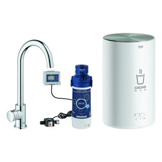 GROHE Spültisch-Standventil Red Mono C-Auslauf, mit Boiler Größe M, chrom