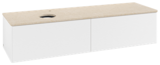 V&B WT-Unterschrank m F-Struktur Antao 160x50cm, HL, WBP botti., wh. m Lac