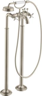hansgrohe Fertigmontageset Axor Montreux 2-G-Wann.-Arm, boden, m KrG, brush. ni.